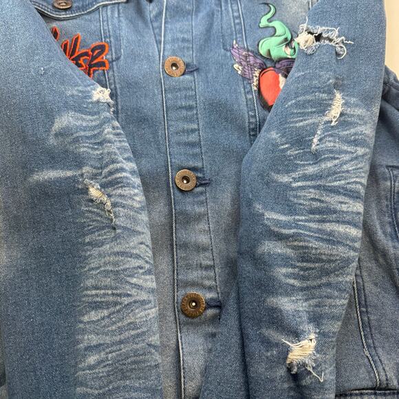 Black Pike LEGENDS NEVER DIE Juice Wrld Denim Coat Jean Jacket Size Large - Picture 10 of 10